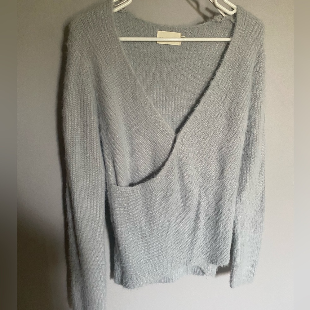 Blue gray fuzzy dry goods sweater